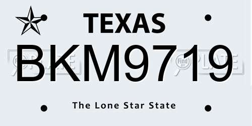 BKM9719 Texas License Plate