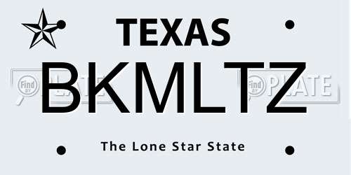 BKMLTZ Texas License Plate