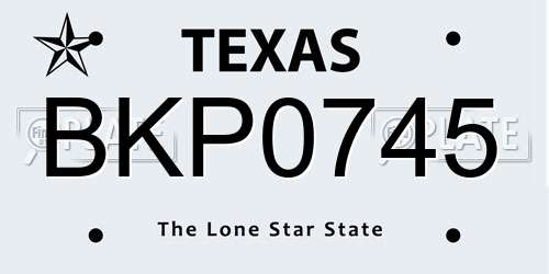 BKP0745 Texas License Plate