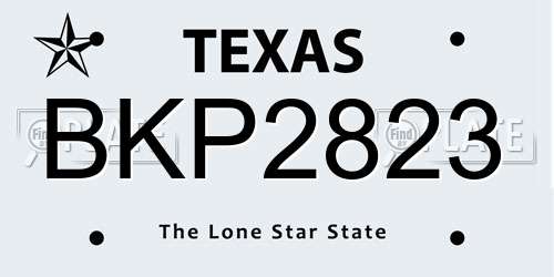 BKP2823 Texas License Plate