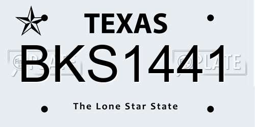 BKS1441 Texas License Plate