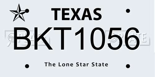 BKT1056 Texas License Plate