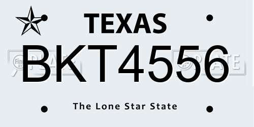 BKT4556 Texas License Plate