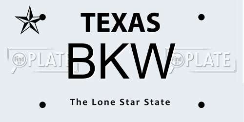 BKW Texas License Plate