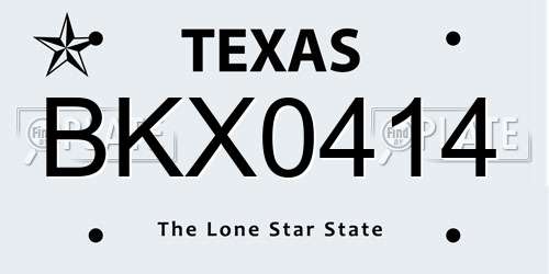 BKX0414 Texas License Plate