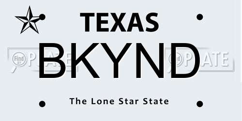 BKYND Texas License Plate