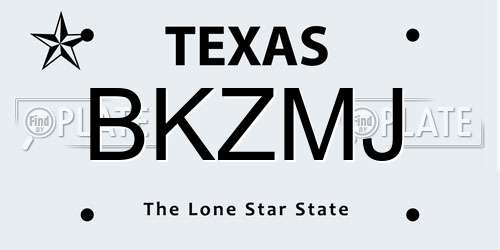BKZMJ Texas License Plate