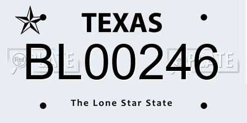 BL00246 Texas License Plate