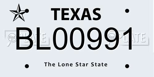 BL00991 Texas License Plate