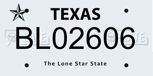 BL02606 Texas License Plate