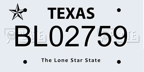 BL02759 Texas License Plate