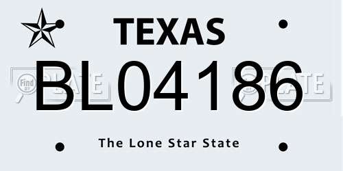 BL04186 Texas License Plate