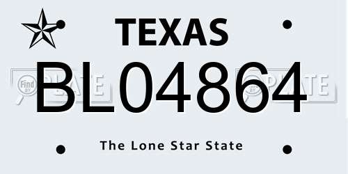 BL04864 Texas License Plate