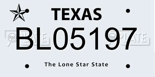 BL05197 Texas License Plate