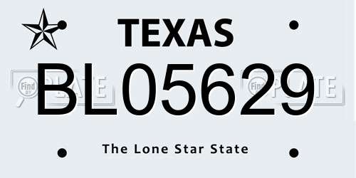 BL05629 Texas License Plate