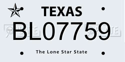 BL07759 Texas License Plate