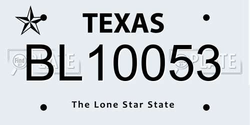 BL10053 Texas License Plate
