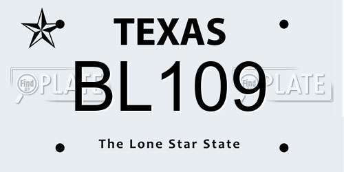 BL109 Texas License Plate