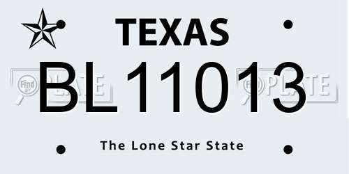 BL11013 Texas License Plate