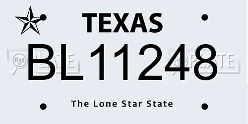 BL11248 Texas License Plate