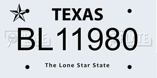 BL11980 Texas License Plate
