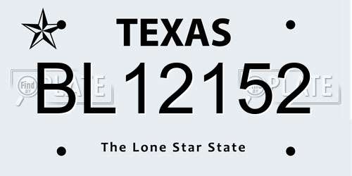 BL12152 Texas License Plate