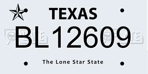 BL12609 Texas License Plate