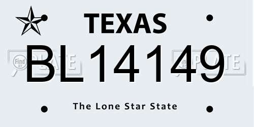 BL14149 Texas License Plate