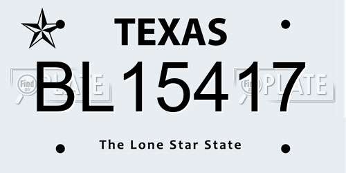 BL15417 Texas License Plate