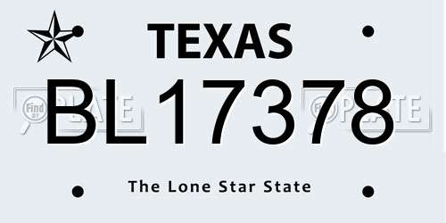 BL17378 Texas License Plate