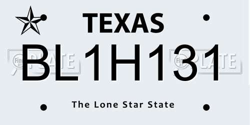 BL1H131 Texas License Plate