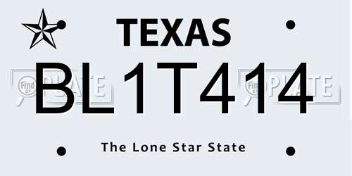 BL1T414 Texas License Plate