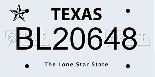 BL20648 Texas License Plate