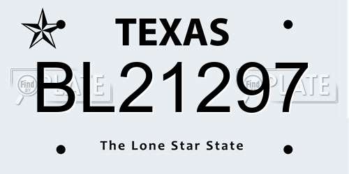 BL21297 Texas License Plate