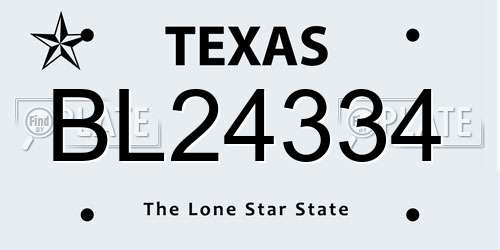 BL24334 Texas License Plate