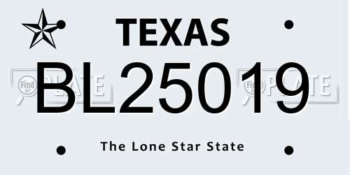 BL25019 Texas License Plate