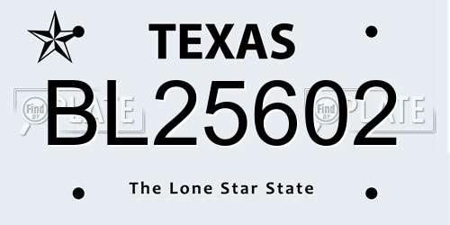 BL25602 Texas License Plate