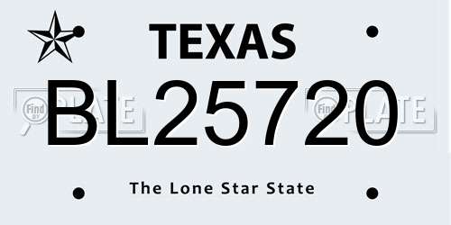 BL25720 Texas License Plate