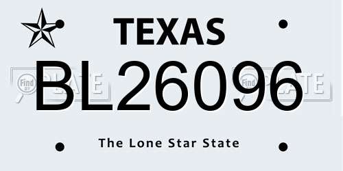 BL26096 Texas License Plate