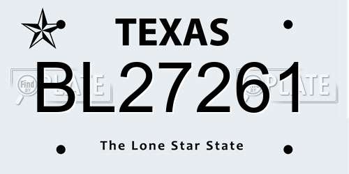 BL27261 Texas License Plate