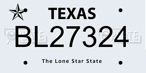 BL27324 Texas License Plate