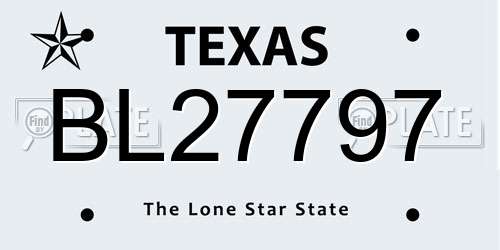 BL27797 Texas License Plate
