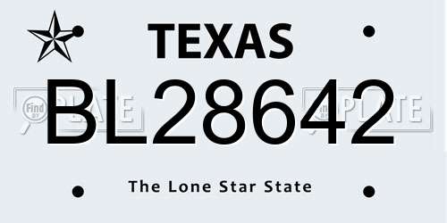 BL28642 Texas License Plate