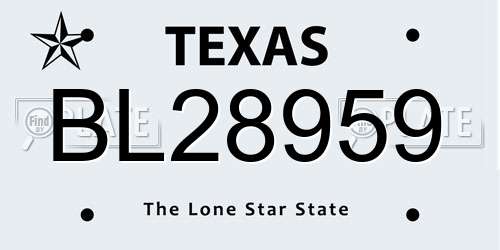 BL28959 Texas License Plate
