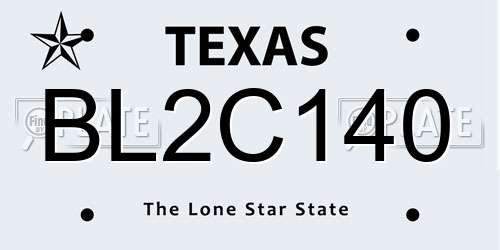 BL2C140 Texas License Plate
