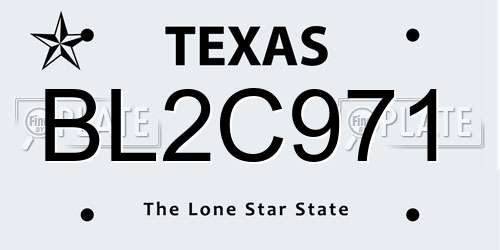 BL2C971 Texas License Plate