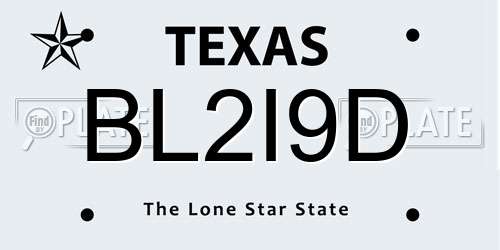 BL2I9D Texas License Plate