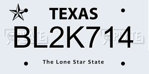 BL2K714 Texas License Plate