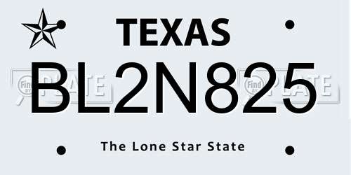 BL2N825 Texas License Plate