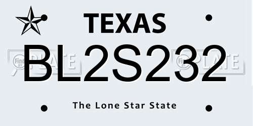 BL2S232 Texas License Plate